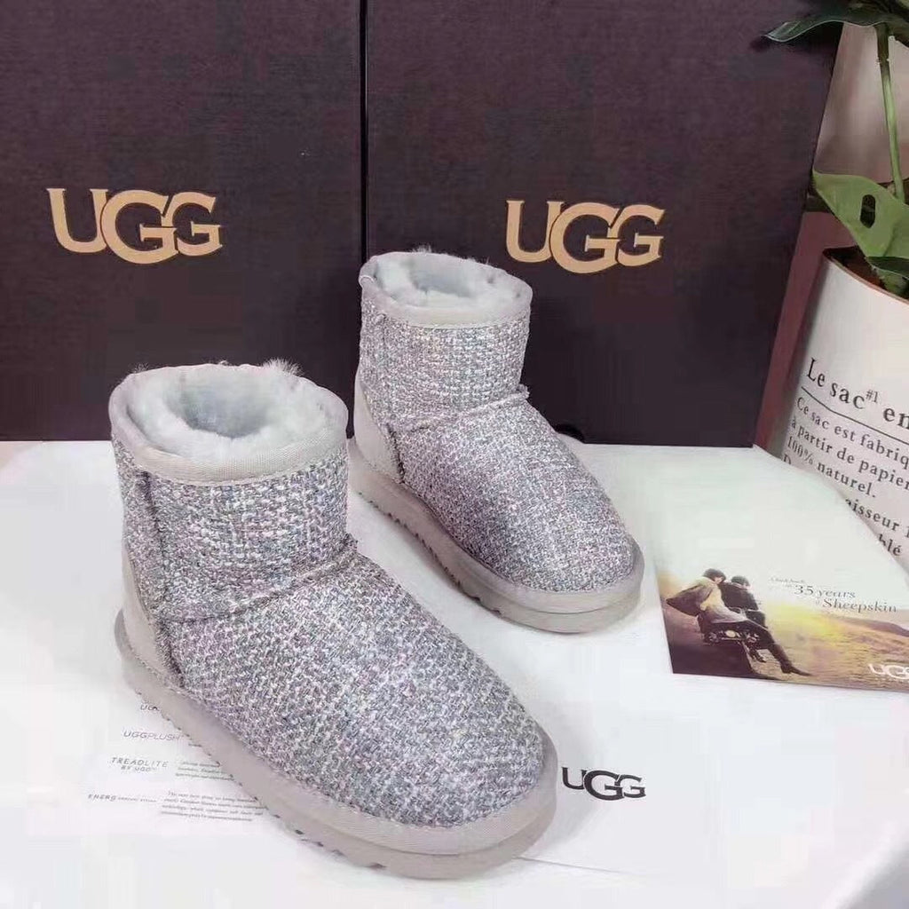 Kids Chanel-Style Snow Boots — Chic Grey | New Arrival | In Stock