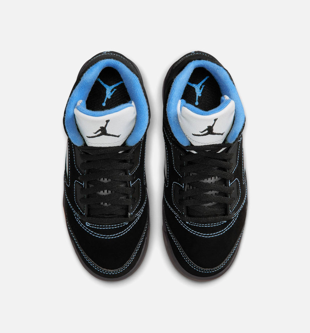 Air Jordan 5 Retro Black Carolina Preschool Lifestyle Shoes - Black/University Blue/White