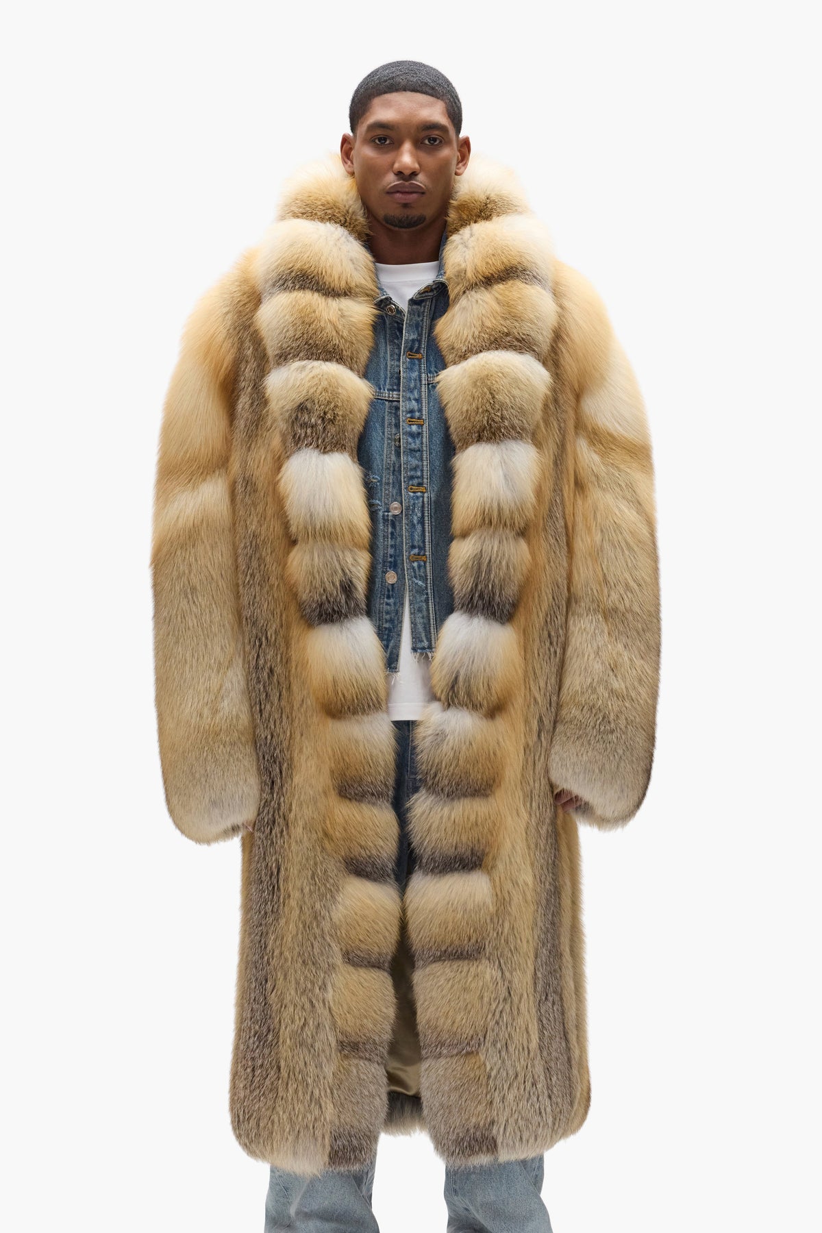 Shawl Collar Fur Coat