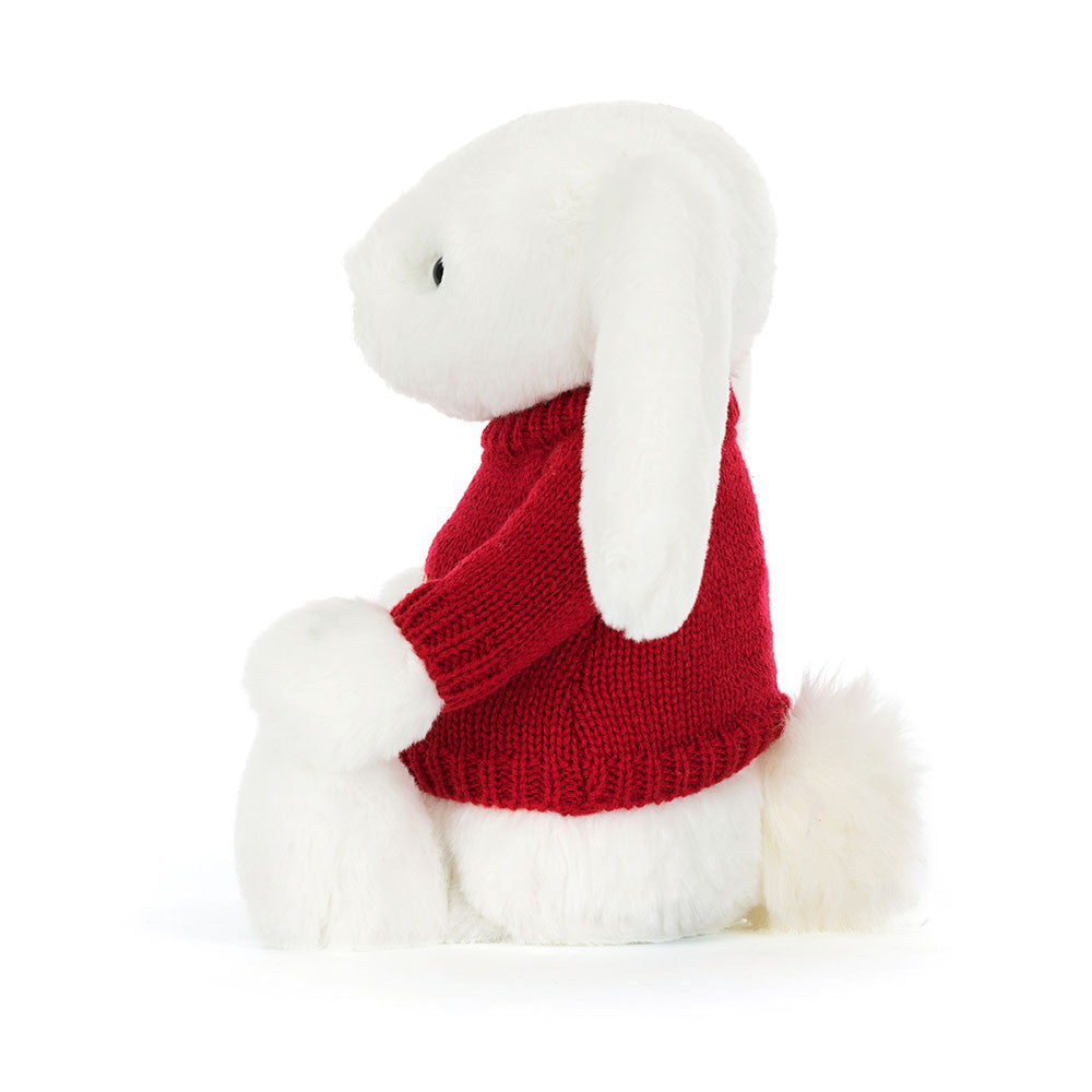 Bashful Luxe Bunny Luna with Personalized Red Jumper