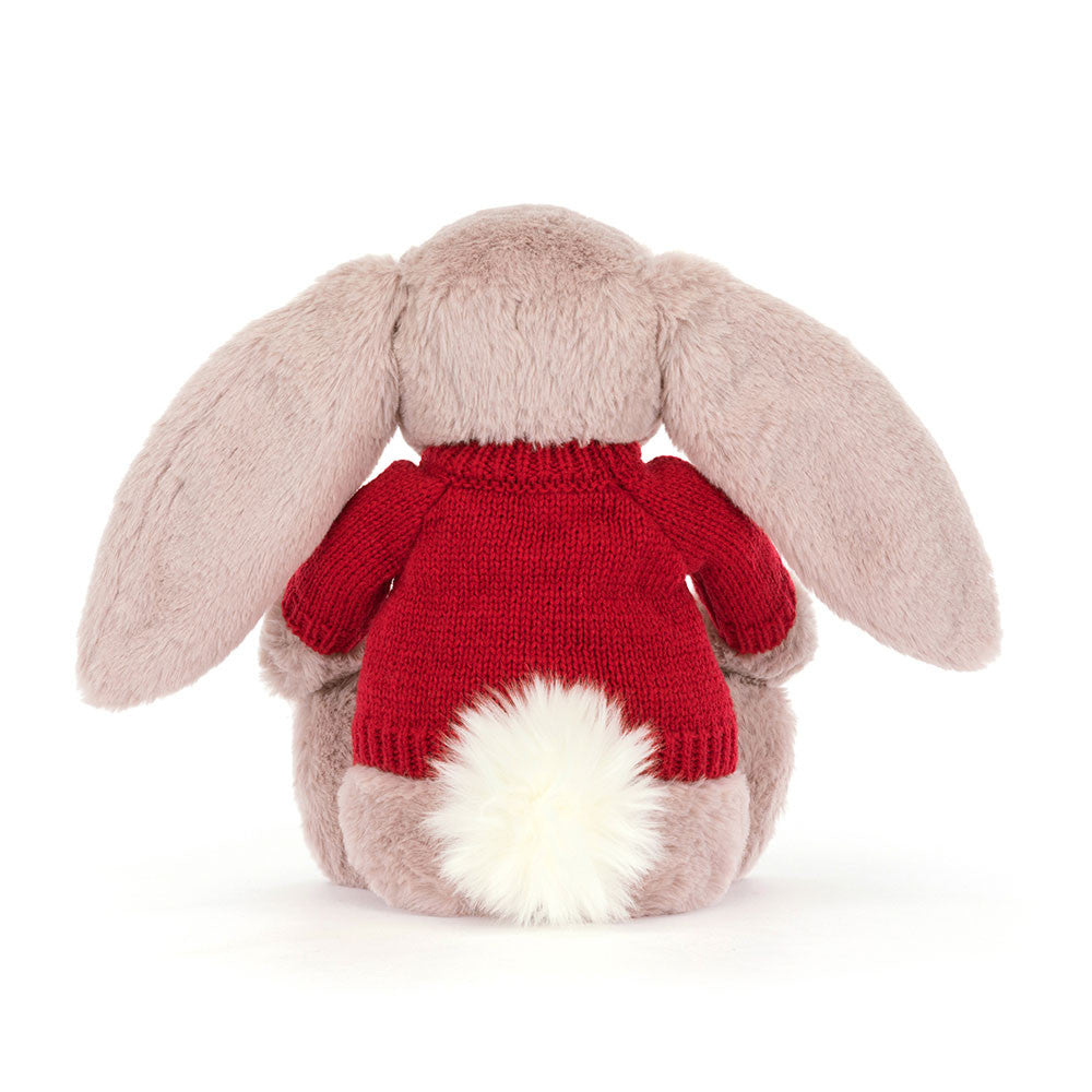 Bashful Luxe Bunny Rosa with Personalized Red Jumper