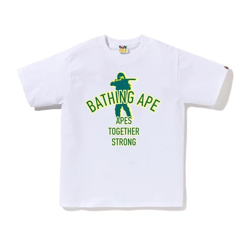 BAPE Ape Head & Shark Graphic Tee Loose Unisex Streetwear T-Shirt