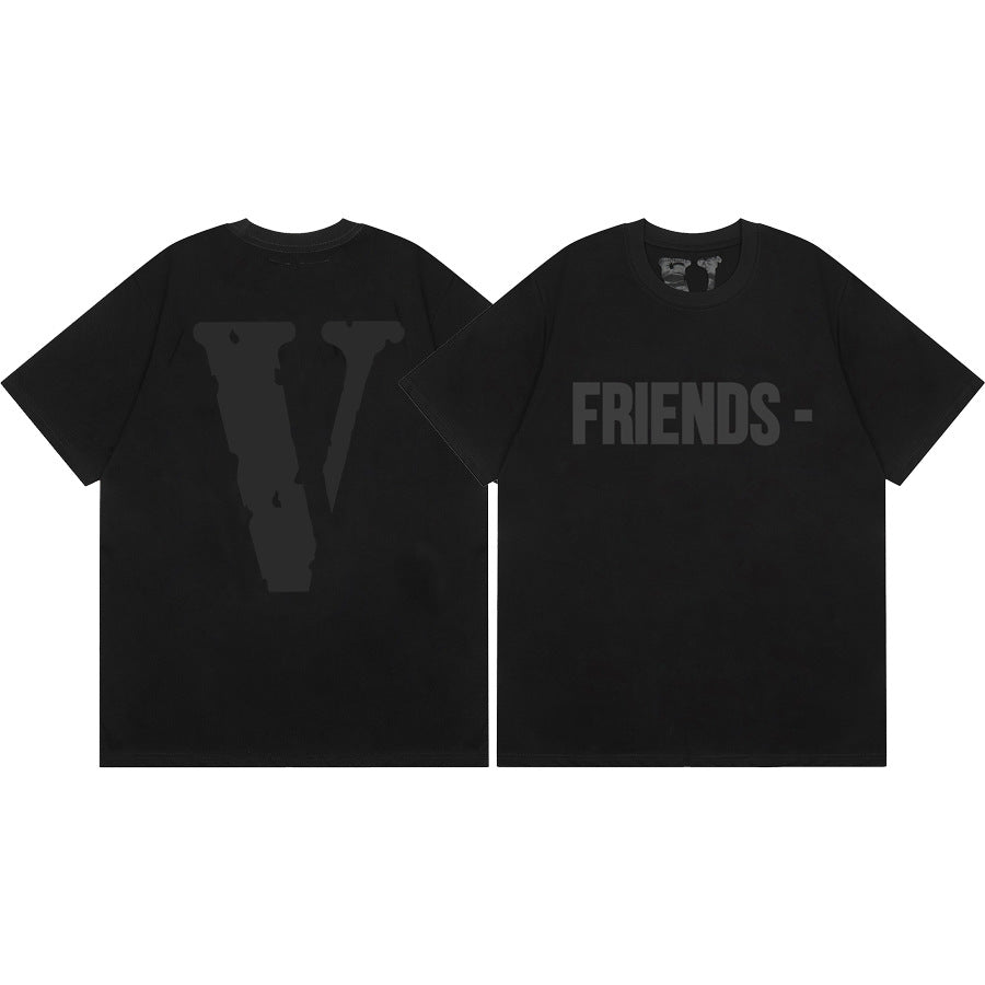 Vlone Big V Letter Graphic Short Sleeve Tee Streetwear Unisex
