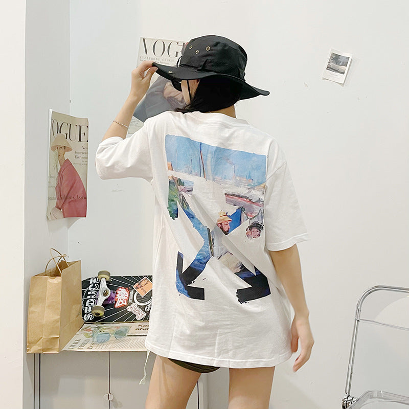 Off-White Arrow Gradient Graphic Short Sleeve Tee Streetwear Unisex