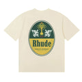Rhude Vintage Oval Crest Back Logo Cream Oversized T‑Shirt