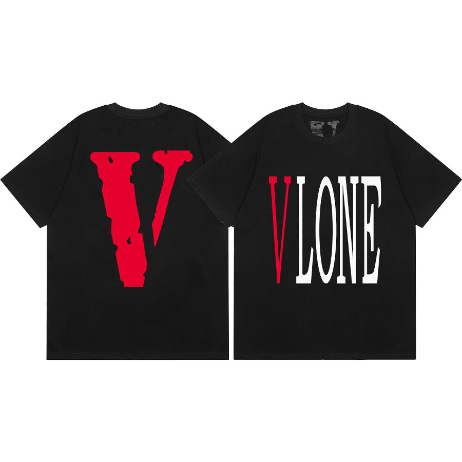 Vlone Big V Letter Graphic Short Sleeve Tee Streetwear Unisex
