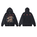 ERD “SADE” Graphic Zip-Up Hoodie — Washed Black