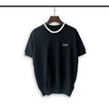 Rhude Contrast Collar Trim Knit Short Sleeve Oversized T‑Shirt