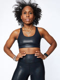 LOOPED X BACK BRA FOIL PRINT