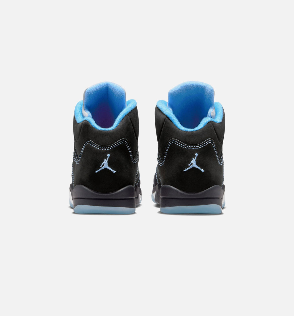 Air Jordan 5 Retro Black Carolina Preschool Lifestyle Shoes - Black/University Blue/White