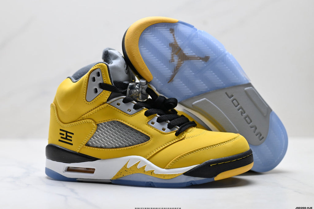 Air Jordan 5 Retro University Gold Black Sneakers