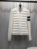 Moncler Knit-Sleeve Quilted Down Jacket