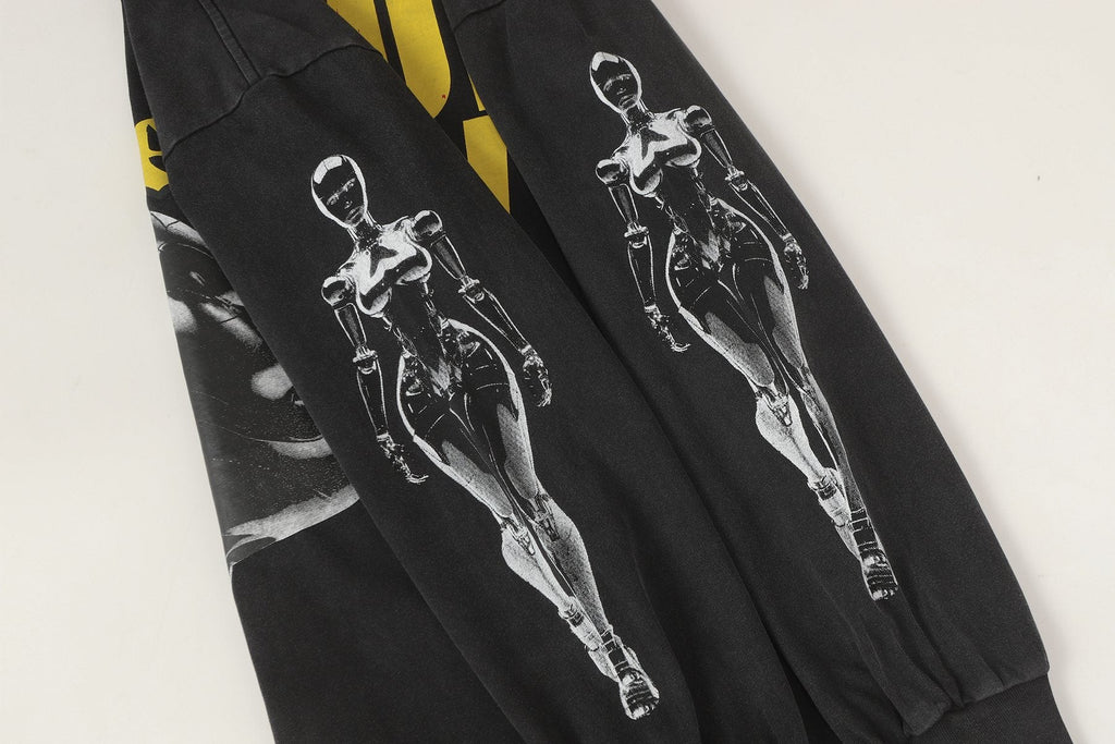 Godspeed Washed Black Rock Graphic Long-Sleeve T-Shirt