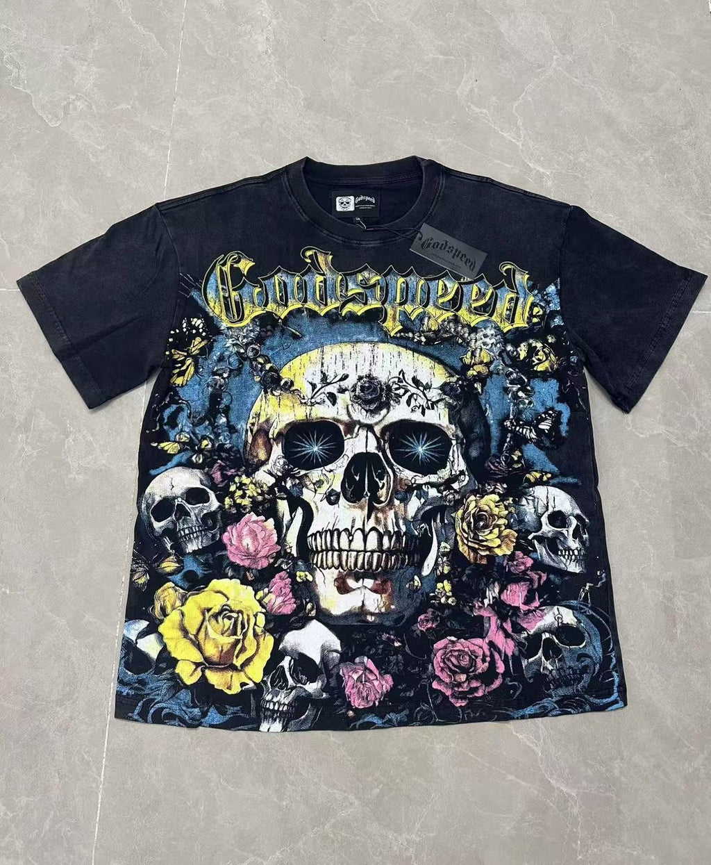 Godspeed Skull & Rose Graphic T-Shirt