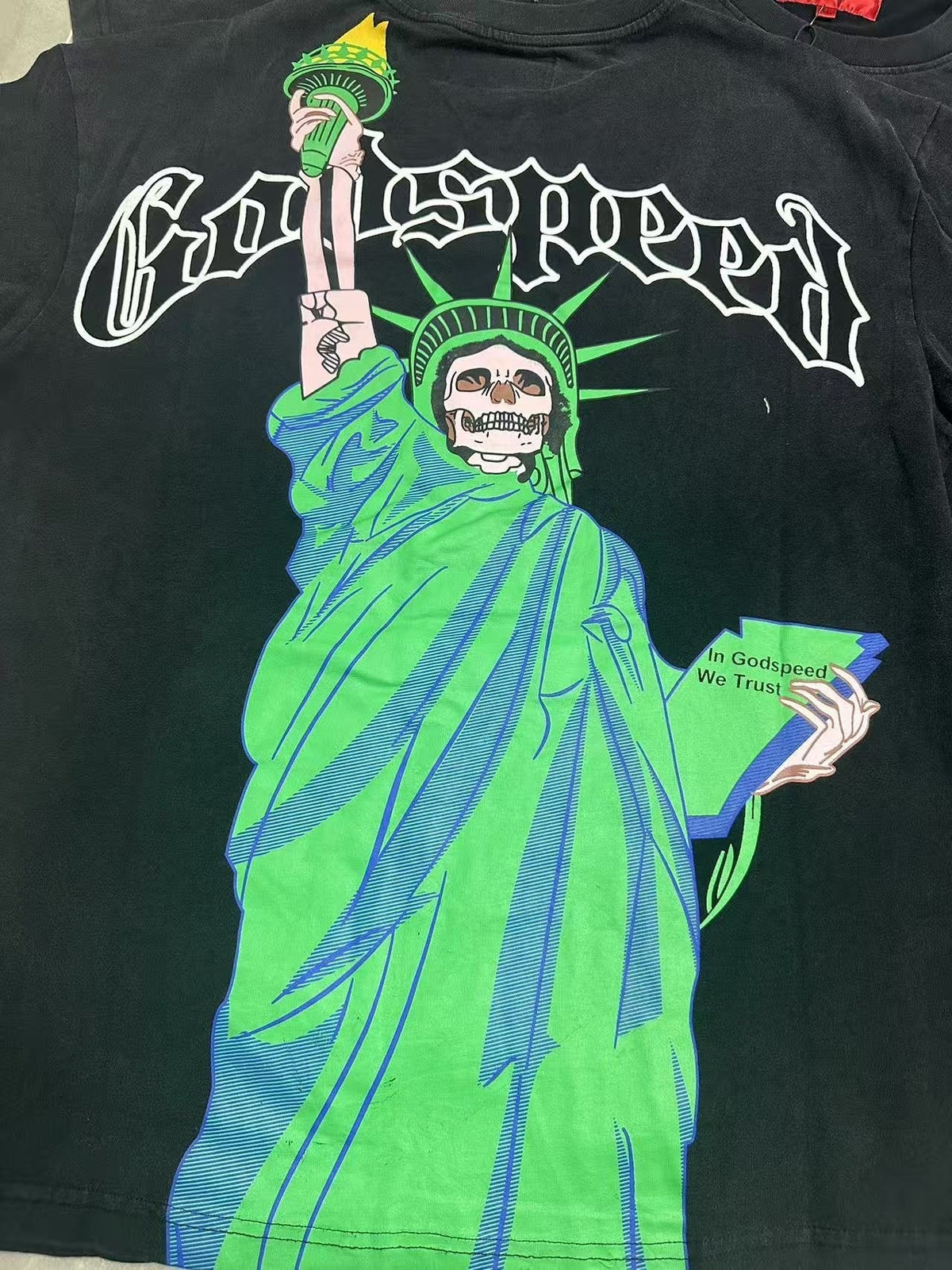 Godspeed Statue of Liberty Skull Graphic T-Shirt
