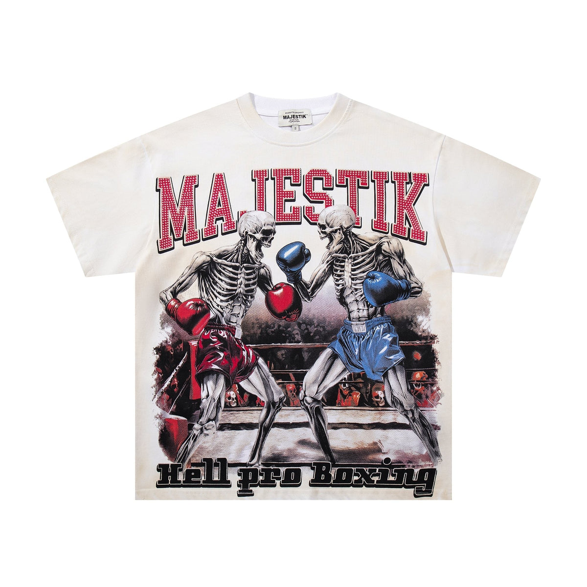 MAJESTIK Skeleton Boxing Graphic T-Shirt
