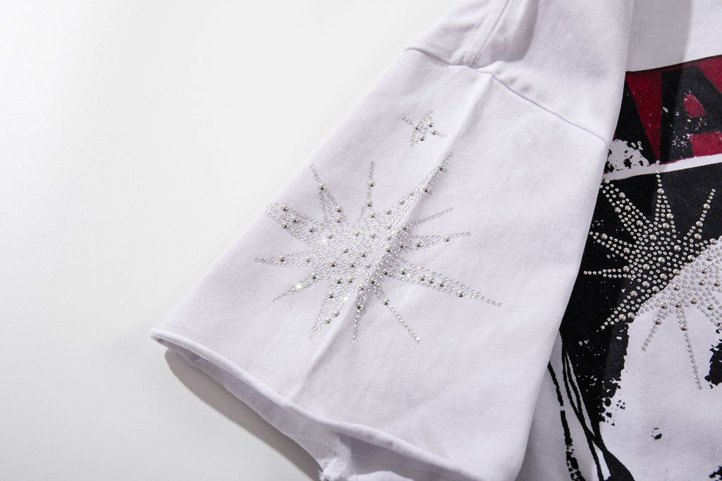 MAJESTIK Rhinestone Graphic Short-Sleeve T-Shirt