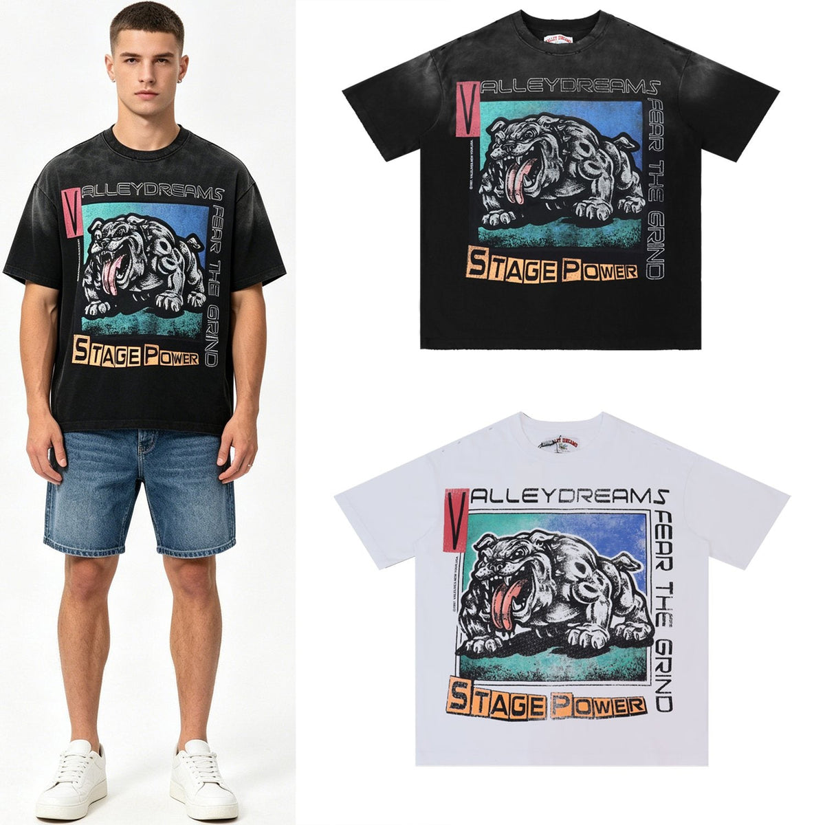 Valley Dreams Stage Power Bulldog Graphic T-Shirt