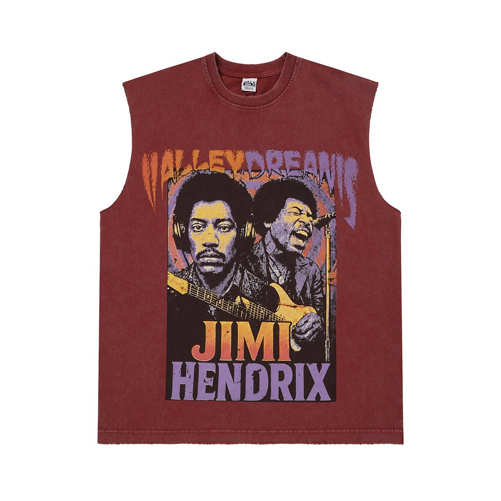 VALLEY Jimi Hendrix Washed Sleeveless T-Shirt