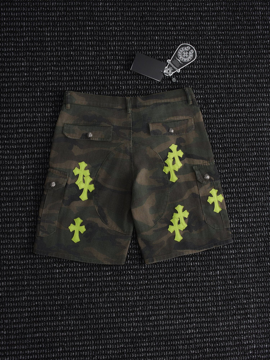 Chrome Hearts Camo Cross Patch Cargo Shorts