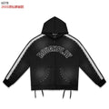 Rough Play Studded Stripe Full-Zip Hoodie