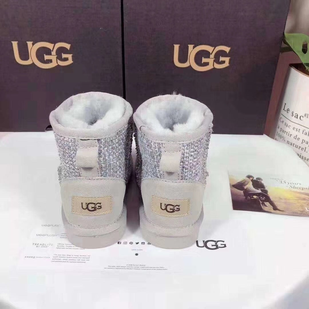 Kids Chanel-Style Snow Boots — Chic Grey | New Arrival | In Stock