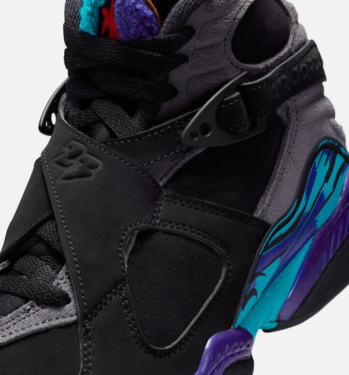 Air Jordan 8 Retro Aqua Kids' Shoes - Black/Aqua/Purple