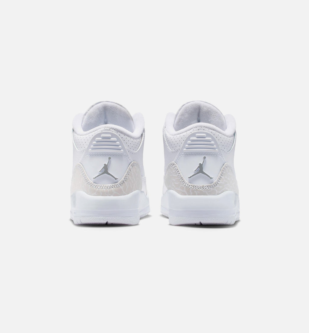 Air Jordan 3 Retro "White and Silver" Little Kids' Shoe – White/Metallic Silver
