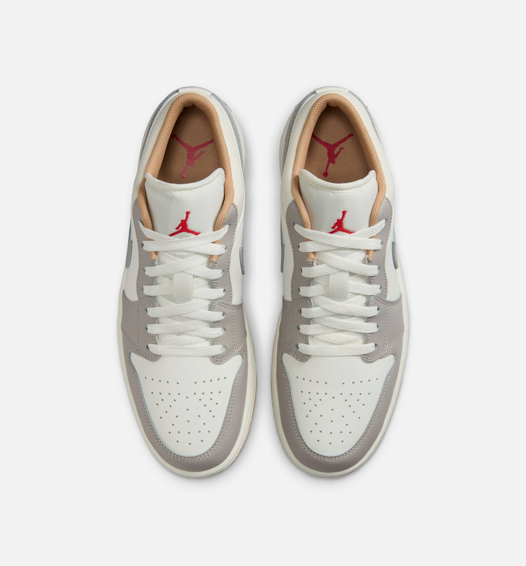 Air Jordan 1 Low Men's Sneakers | Sail/Fire Red/College Grey/Hemp