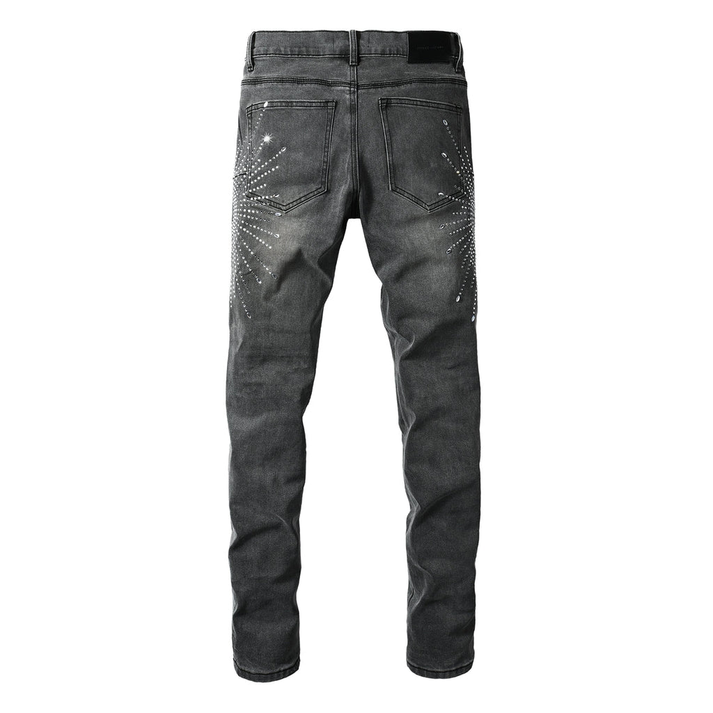 Purple Brand Crystal Diamond Jeans #9123