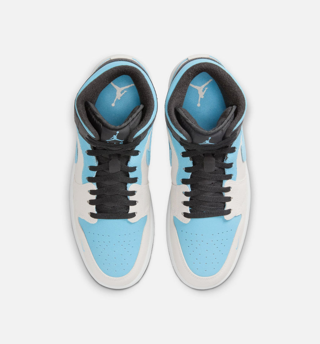 Air Jordan 1 Mid SE Men's Lifestyle Sneakers - Summit White/Blue Chill/Black