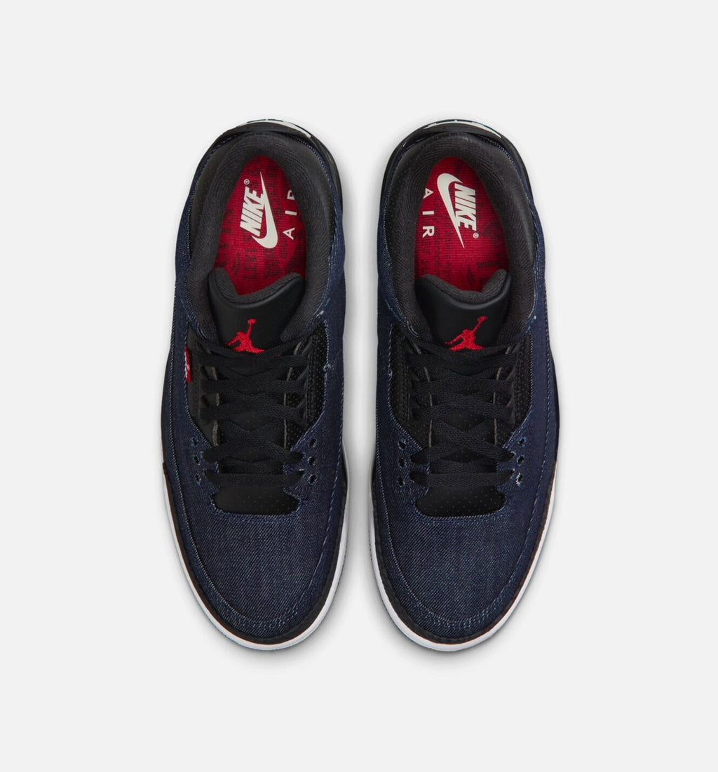 Air Jordan 3 x Levi's Indigo and Gym Red Men's Lifestyle Shoe – Denim/Black/Sail