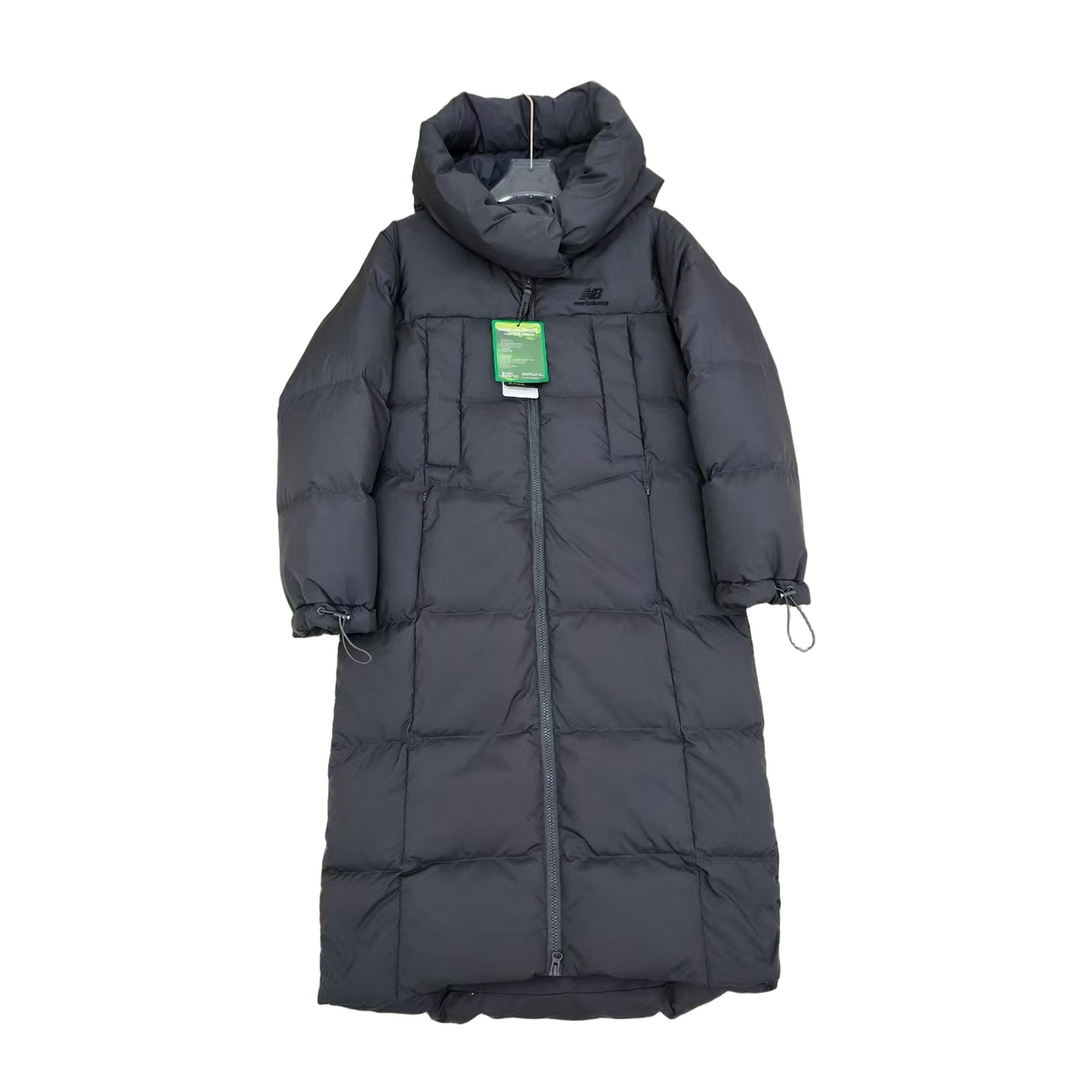 New Balance Hooded Long Puffer Coat | Black | Premium Insulation