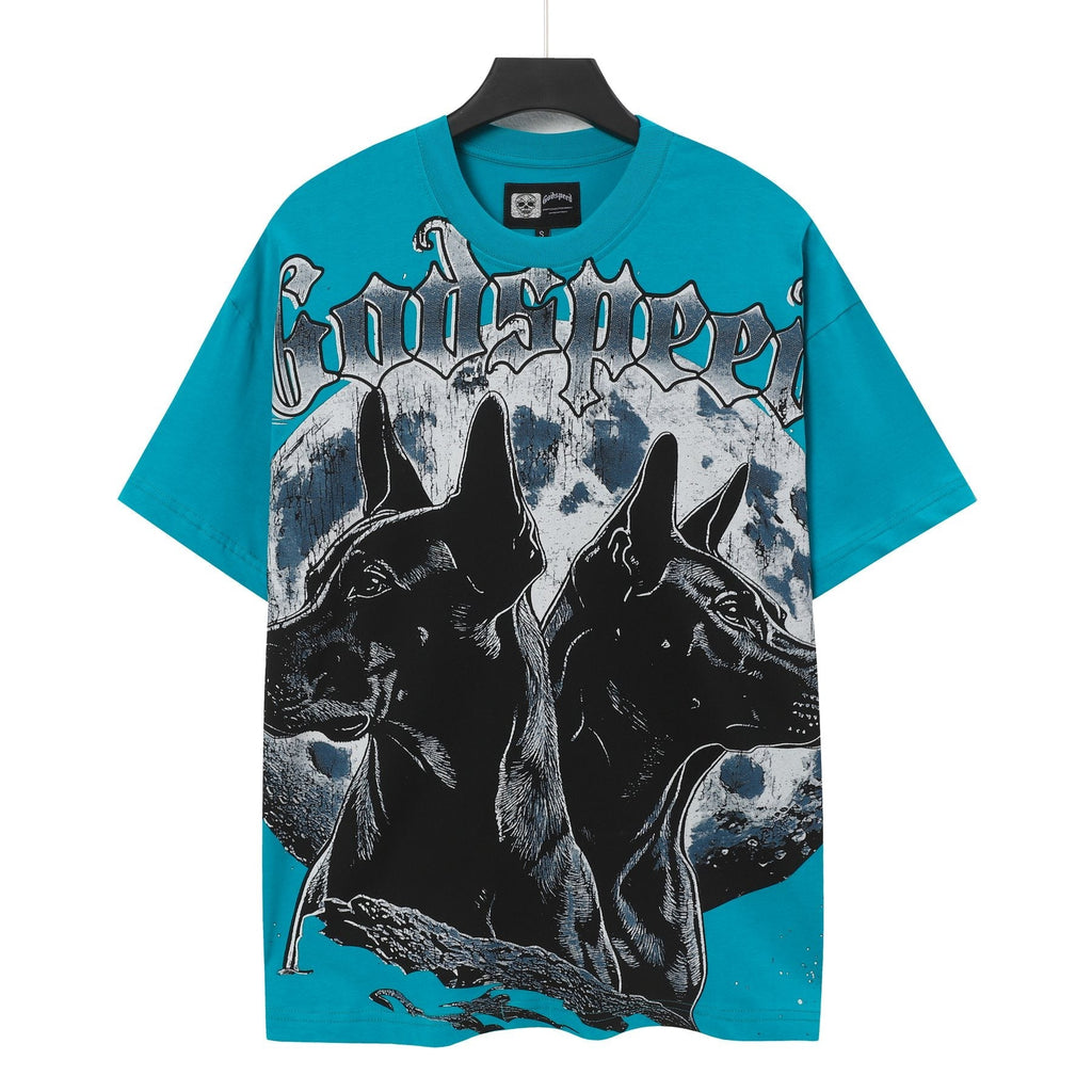 Godspeed Doberman Moon Graphic T-Shirt
