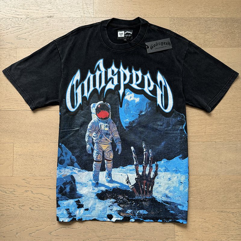 Godspeed Astronaut Moon Graphic T-Shirt