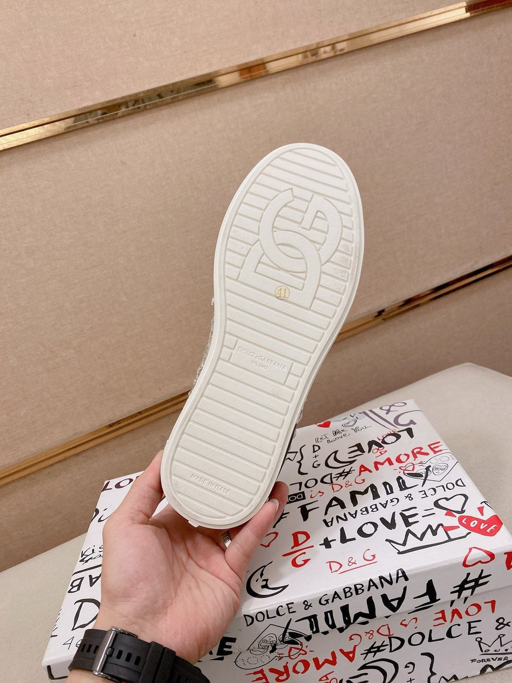 Dolce & Gabbana Crystal-Embellished Low-Top Sneakers