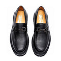Ferragamo Men's Black Pebbled Bit Loafers