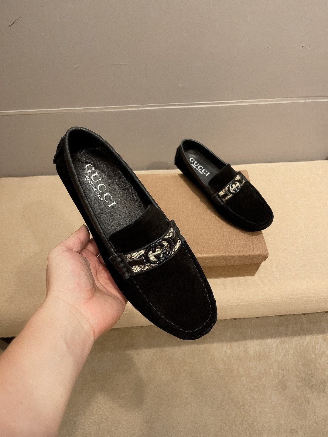 Gucci Black Horsebit Loafers - Low-Profile Sole