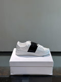 Valentino White Sneakers with Black Strap