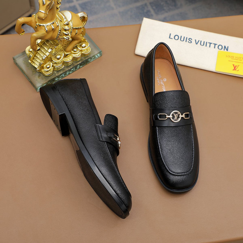 Louis Vuitton Black Metal-Link Loafers