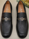 Louis Vuitton Black Metal-Link Loafers