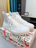 Dolce & Gabbana White Lace-Up High-Top Sneakers