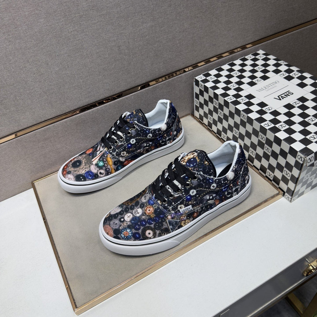 Vans Black Floral Print Low-Top Sneakers