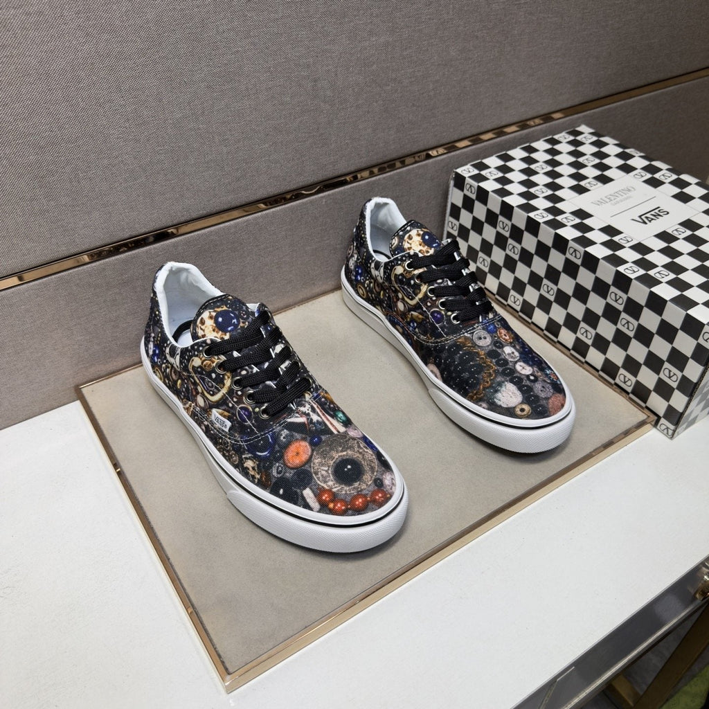 Vans Black Floral Print Low-Top Sneakers