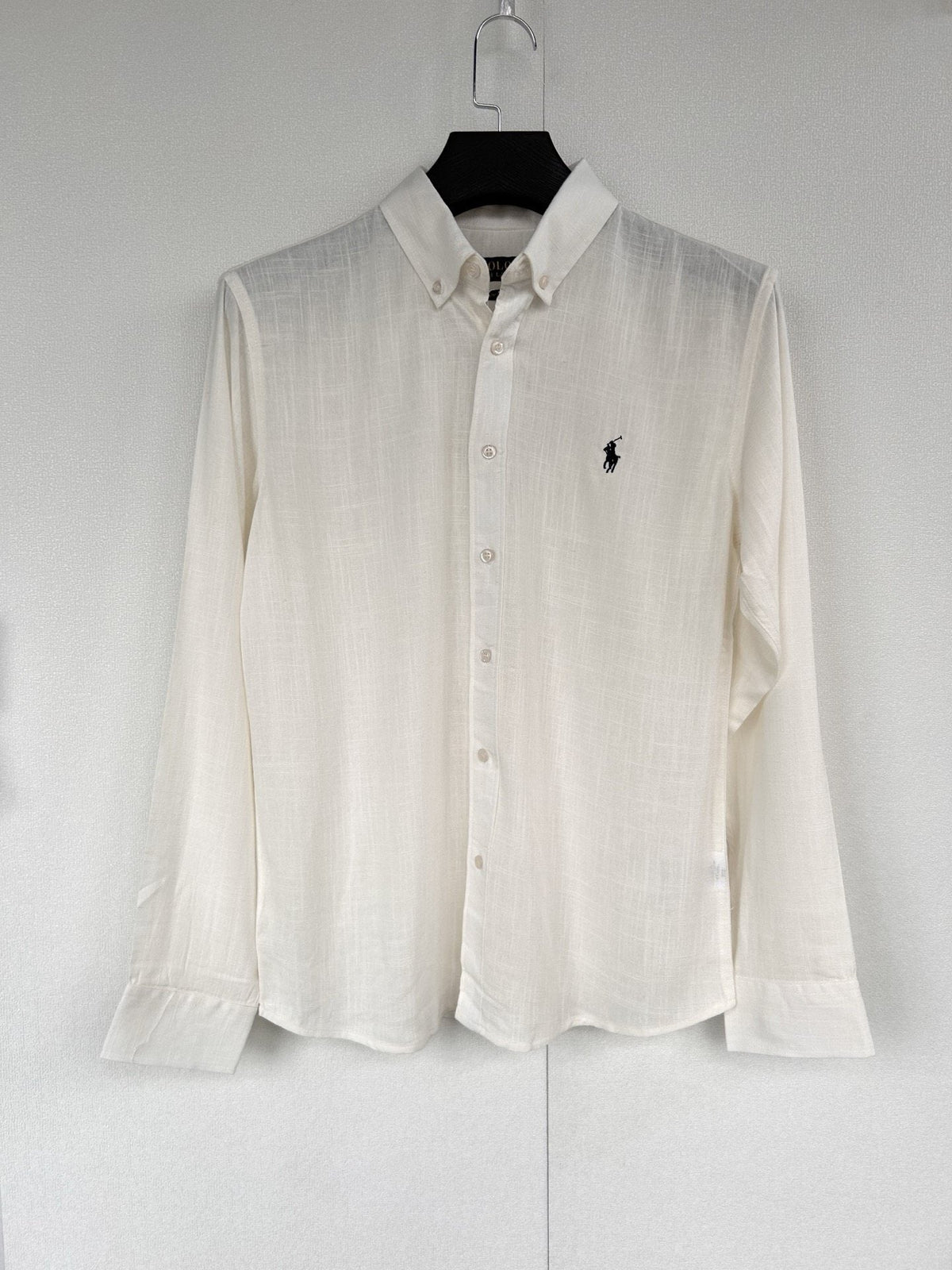 Ralph Lauren Ivory White Linen Long-Sleeve Shirt