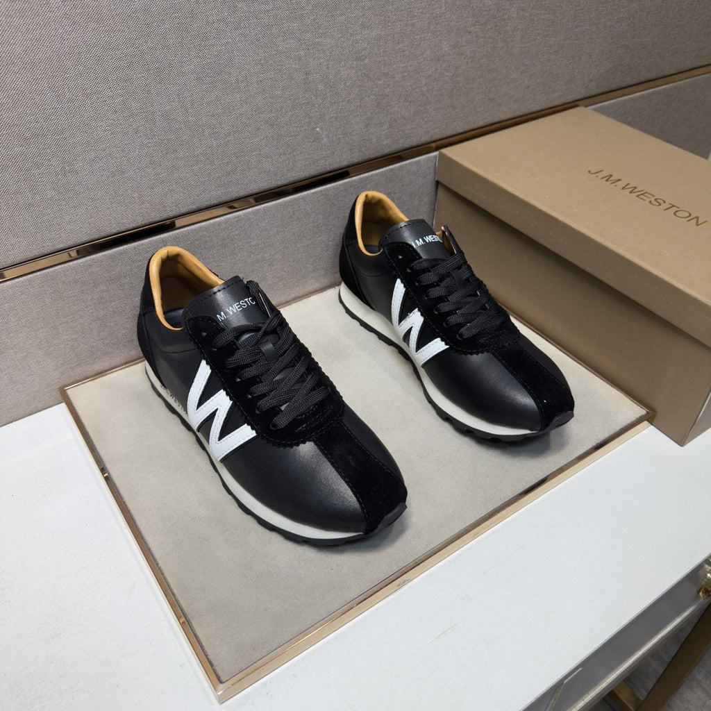 J.M. Weston Black W-Detail Sneakers