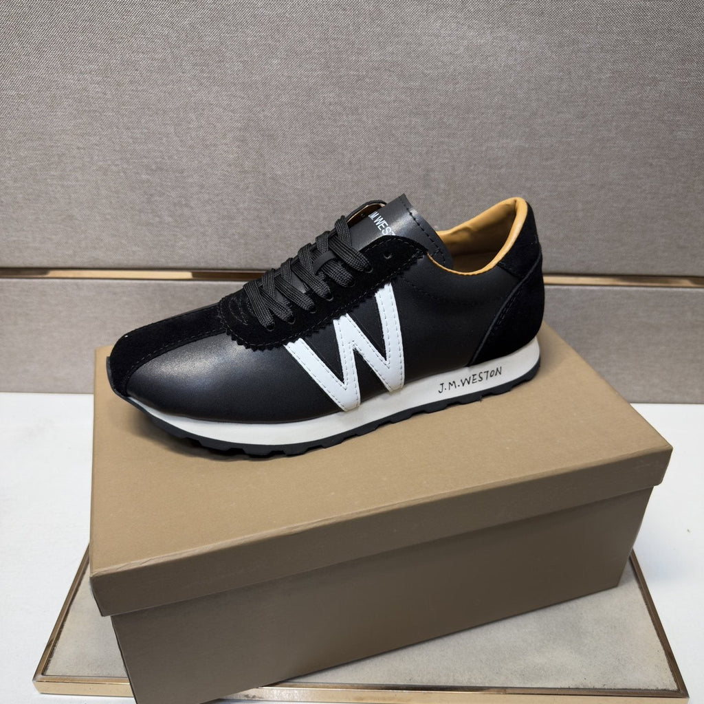 J.M. Weston Black W-Detail Sneakers
