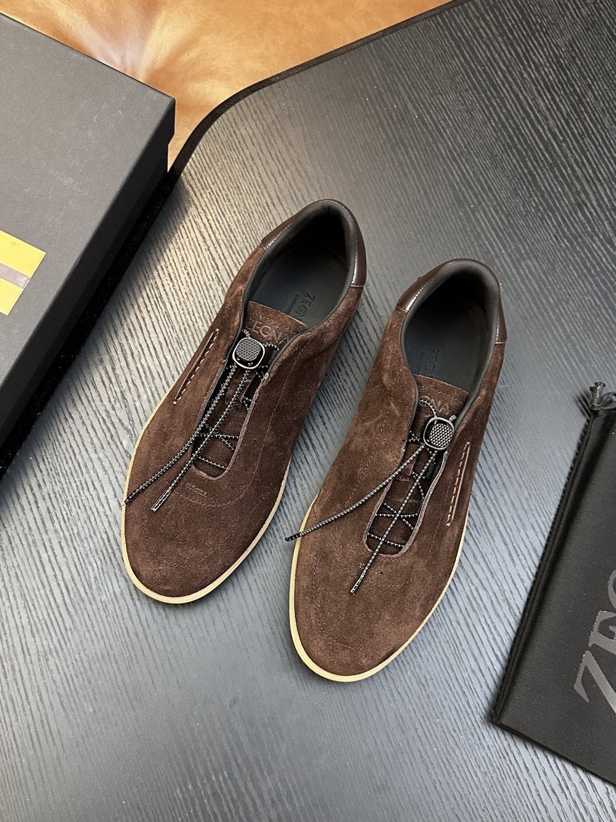 Zegna Triple Stitch Slip-On Sneakers - Suede And Leather Upper