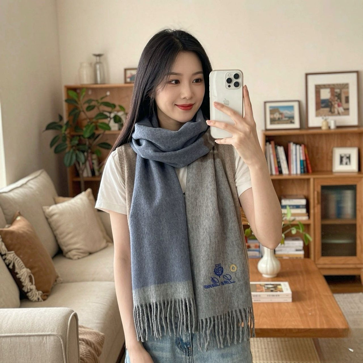 Loro Piana Reversible Fringed Scarf