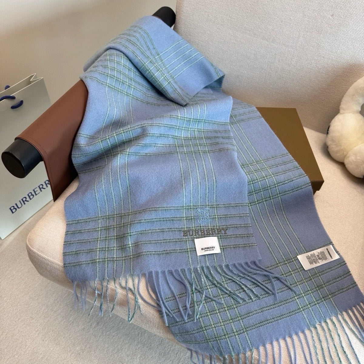 Burberry Plaid Fringe Scarf